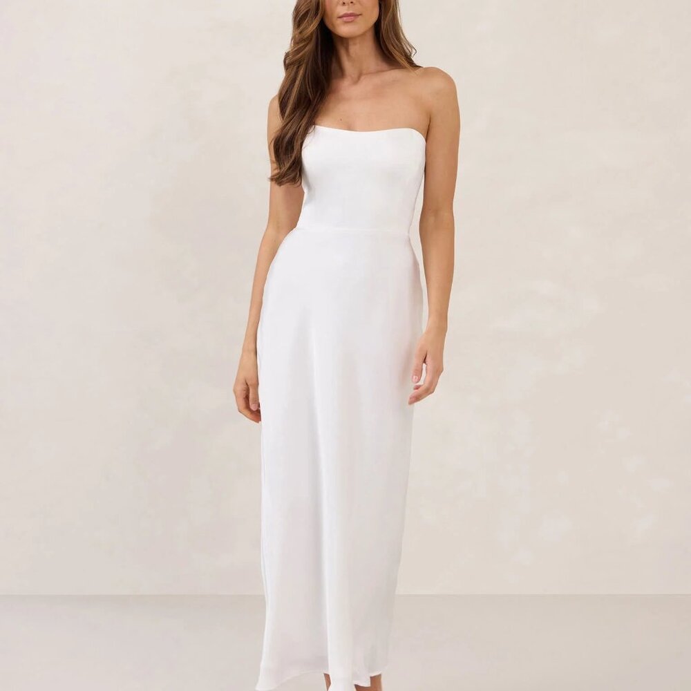 Park & Fifth Brodie White Satin Dress